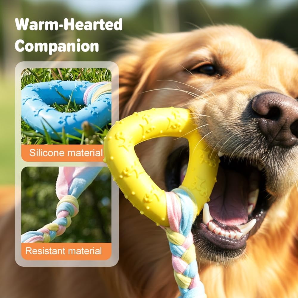 24 Pack Dog Chew Toys, Variety Rubber Fabric Shapes Teeth Cleaning Boredom Relief Training Play for Puppy Teething Small Dogs
