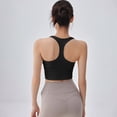 thumbnail image 2 of VISALY Womens Racerback Sport Bra Workout Tank Tops Sleeveless Seamless Athletic Yoga Tops with Built In Bra High Support Sports Bra Comfortable Running Athletic Gym Yoga Basic Tank Tops Black L, 2 of 9