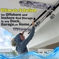 thumbnail image 4 of Rush Creek Creations Reel Salty Marine Grade Saltwater Fishing Rod Holder Wall Ceiling Mount Rack 11 Rod Capacity Waterproof UV Resistant for Offshore Inshore Garage Dock Storage Organizer, 4 of 8