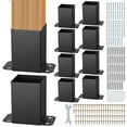 thumbnail image 1 of VEVOR 4x4 Post Base 10 Pcs, Inner Size 3.6"x3.6" Post Base Brackets, Heavy Duty Powder-Coated Post Anchor Matte Black Wood Post Brackets for Pavilion Deck Railing Support Deck Base Plate, 1 of 9