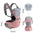 thumbnail image 5 of Portabebés ergonómico 9 en 1, portabebés para el estómago, portabebés para la espalda, 4 posiciones de transporte para recién nacidos, color rosa, 5 of 5