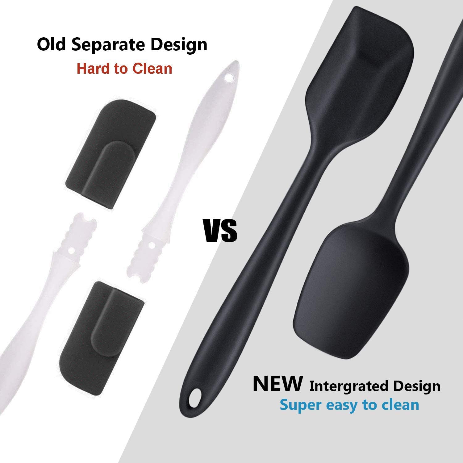 Camkey 6-Piece Silicone Spatula Set, Black photo 3
