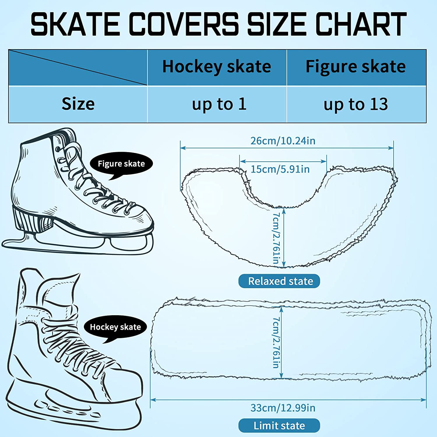 1 Pair Ice Skate Guards Sports Figure Hockey Skating Blade Covers Soakers for 