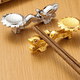 thumbnail image 4 of Soporte para palillos de aleación de estilo retro con forma de dragón, soporte para cuchillos, cucharas y tenedores, dorado, 2 unidades, 4 of 6