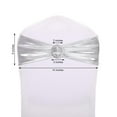 thumbnail image 5 of BalsaCircle 5 Silver Metallic Spandex Chair Sashes Silver Round Buckles Party Ceremony, 5 of 8