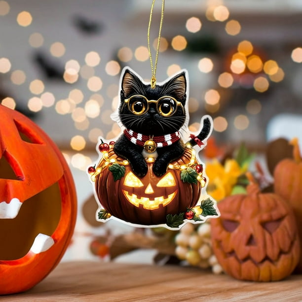 Uuiauoio Halloween Pumpkin Acrylic Pendant Car Backpack Keychain Decoration Cute Design Festive Gift for Home Decor Print Durable Attachment,Halloween Pendant