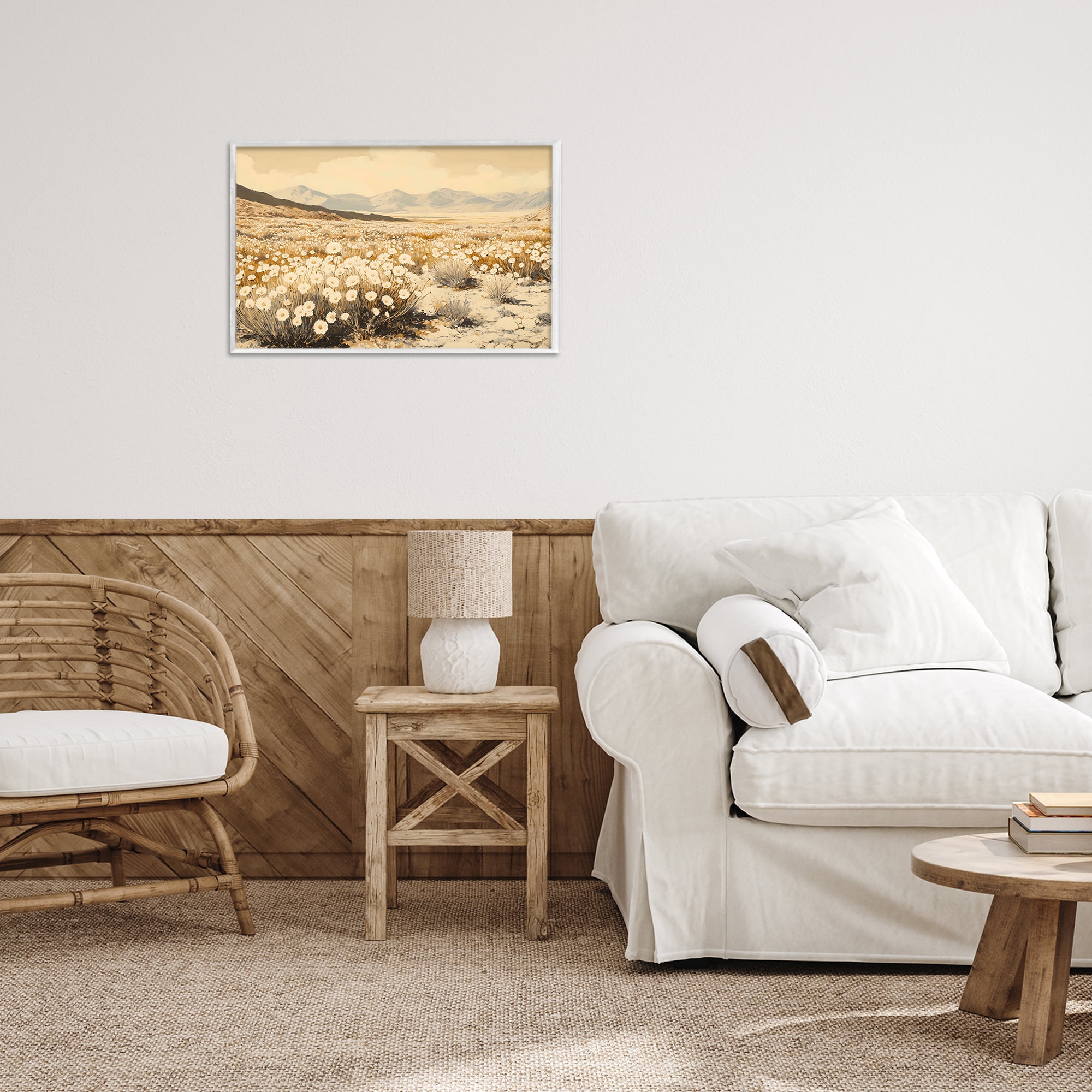 Stupell Industries Desert Wildflowers in Golden Valley White Framed Giclee Art, design by Franklyn Gregory