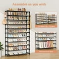 thumbnail image 4 of 11 Tiers Tall Wide Shoe Rack 55 Pairs Large Capacity Sturdy  Shoe Organizer for Closet Entryway Black, 4 of 7