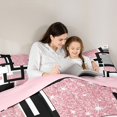 thumbnail image 4 of Homewish Modern Geometric Twin Comforter Sets, Pink White Black Bedding Set, Pink Reversible, 2 Pieces 1 Comforter and 1 Pillowcase, 4 of 6