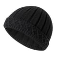 thumbnail image 1 of Wdgfv Winter Knit Hat With Foldable Brim Thermal Ear For Cold Weather Outdoor Activities Black One Size, 1 of 4