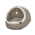 thumbnail image 3 of Cama cálida para gatos en invierno, casa para mascotas, semicerrada, para dormir en interiores, cálida, para otoño e invierno, para perros pequeños, L, 3 of 10