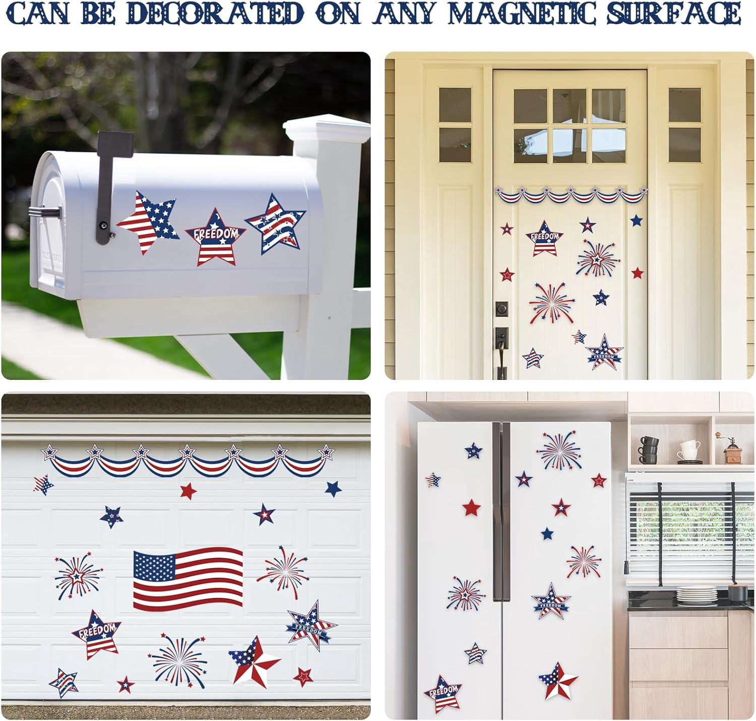 UCEI 4th of July Garage Door Magnets, Patriotic American Flag Magnetic Decor Set