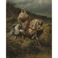 thumbnail image 2 of Adolf Schreyer 20x24 Gold Ornate Framed and Double Matted Museum Art Print Titled - Mounted Arab, 2 of 4