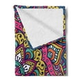 thumbnail image 2 of Mandala Soft Flannel Fleece Throw Blanket, Colorful Abstract Motif Folk Inspired Cultures Floral of Cosmos, Cozy Plush for Indoor and Outdoor Use, 50" x 60", Multicolor White, by Ambesonne, 2 of 5
