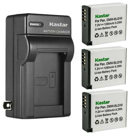 Kastar 3-Pack DMW-BLG10 Battery and AC Wall Charger Replacement for Panasonic Lumix DMC-S6 Lumix DMC-ZS60 Lumix DMC-ZS70 Lumix DMC-ZS80 Lumix DMC-ZS100 Lumix DMC-ZS110 Lumix DMC-ZS200 Camera