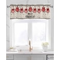 thumbnail image 2 of Hello Valentine Linen Curtain Valance for Bedroom/Bathroom/Kitchen/Office/Living/Dining Room Window,Red Love Heart Watercolor Black Plaid Rod Pocket Topper Decorative Cafe Drapes Panel 42"x12", 2 of 6