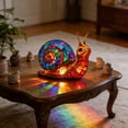 thumbnail image 6 of Lilixerw Snail Stained Glass Lamp,Cute Animal Art Statue Night Light,3D Snail Table Lamp,Retro Stained Resin Tabletop LED Night Light,Fun Gift for Family, 6 of 6