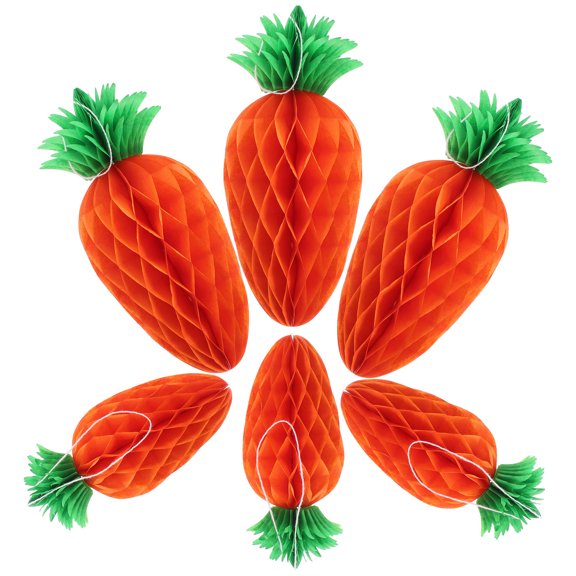 DRAFIDEEP Assorted Color Carrot Honeycomb 15cm and 20cm Party Decor 6 Pack