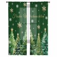 thumbnail image 6 of Green Christmas Tree Sheer Curtains 63 Inch Length 2 Panels Set, Semi Transparent Voile Rod Pocket Curtains for Living Dining Room Bedroom Drapes Xmas Tree Snowflake Farmhouse, 6 of 8