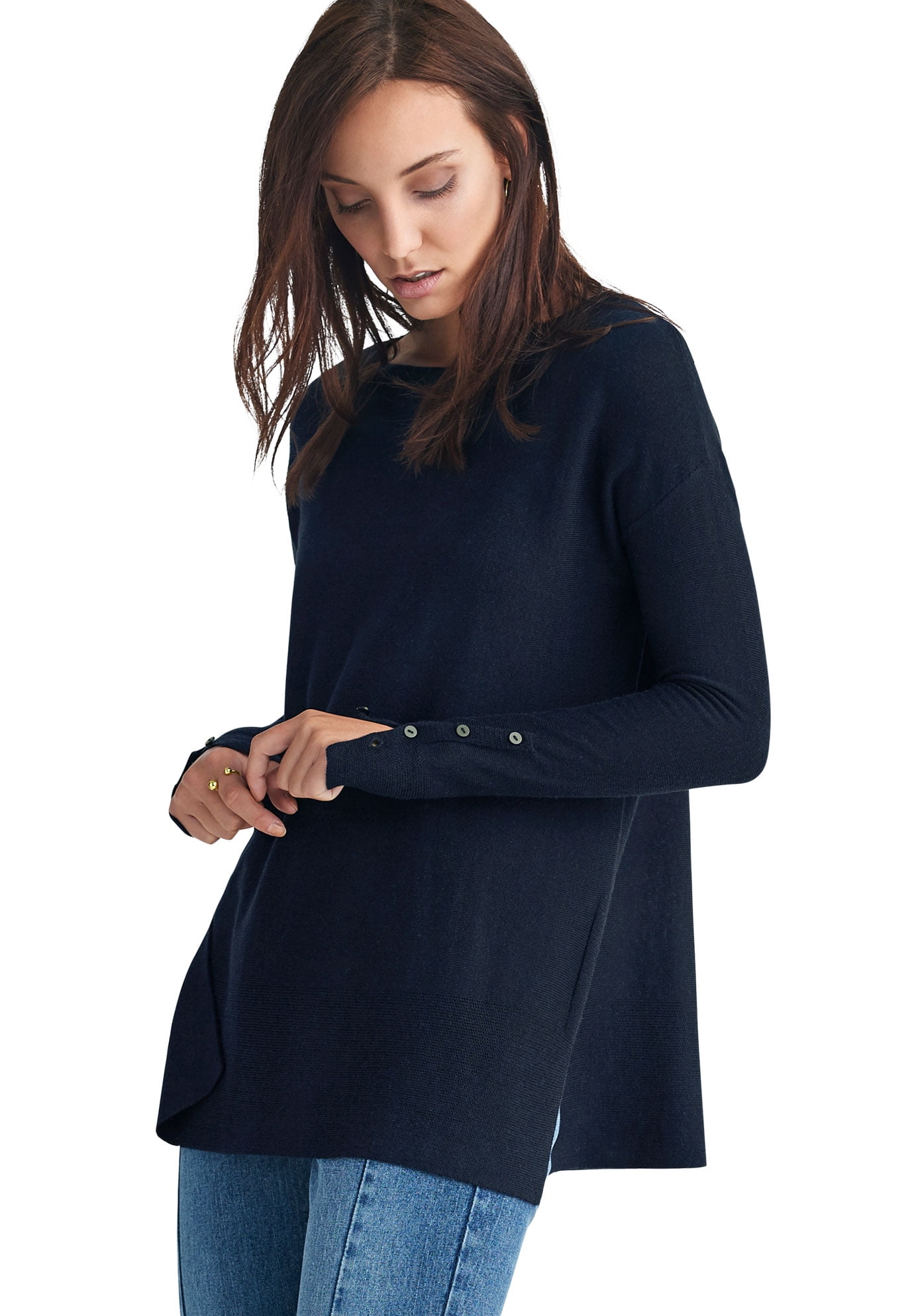 navy blue tunic sweater