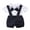 Black, variant on 2Pcs Infant Baby Boy Gentleman Formal Suit Bow Tie Button Short Sleeve Shirt Romper Suspender Pants Shorts Overalls Outfit Set