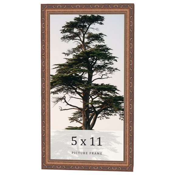 5x11 In Frame Gold Solid Wood Picture Frame Width 1.25 Inches | Interior Frame Depth 0.375 Inches |