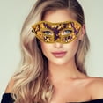 thumbnail image 5 of Unique Bargains 1 Pc Jazz Cloth-Wrapped Flat Head Half Face Party Mask for Masquerade Party Purple, 5 of 5