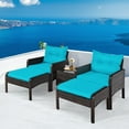 thumbnail image 1 of Gymax 5PCS Patio Set Sectional Rattan Wicker Furniture Set w/ Turquoise Cushion, 1 of 10