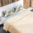 thumbnail image 5 of Yayeee Pillowcase Standard Size Set of 2 Satin Wrinkle Resistant Pillow Case, Blue Retro Print, 5 of 7