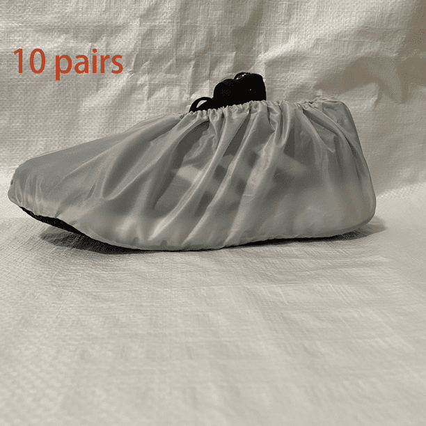 Cubrezapatos antideslizante, cubrezapatos impermeable para limpieza de suelos, adecuado para contratistas domésticos de interior, lavable a máquina, gris, grande