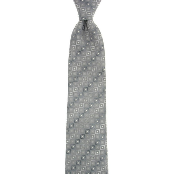 John Ashford Men's Gray Checked Tie
