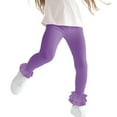 thumbnail image 4 of asjyhkr Toddler Kids Girls Ruffle Leg Elastic Waist Tights 3-12 Years Solid Color Casual Breathable Dancing Biking Yoga Outside Wearing Workout Leggings,Size 100-140, 4 of 9
