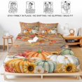 thumbnail image 5 of Queen Size Fitted Sheet Set - Fall Maple Leaf 3 Piece Bedding Sets 16" Deep Pocket Fitted Sheet with 2 Pillowcases, Thanksgiving Pumpkins Squirrel Brown Wooden Brushed Microfiber Hotel Bed Sheets, 5 of 9