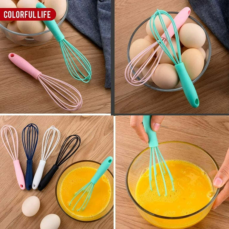 5 Pack Silicone Whisks Small Hand Whisk Rubber Cooking Whisk Stainless  Steel Non Stick Kitchen Whisk Gadgets for Cooking Mixing, No Scratch Tiny  Balloon Wire Whisk Milk Frother Kitchen Utensils 