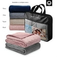 thumbnail image 2 of Nalah 100% Cotton Weighted Blanket - 25 Pounds, Calm Sleeping, Quilted Cover, 72" x 80", Blush, 2 of 10