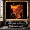 thumbnail image 6 of Hiker Above a Turquoise Canyon River, Adventurous Vintage for Outdoor Enthusiasts, Wilderness Travel Decor, Graduation Gift, Tapestry Wall Hanging for Bedroom and Study Room, 6 of 7
