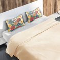 thumbnail image 5 of Yayeee Pillowcase Standard Size Set of 2 Satin Wrinkle Resistant Envelope Pillow Case, Vibrant Flowers Pattern, 5 of 8