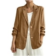 thumbnail image 2 of Tqyyweavej Women's Casual Jacket Lightweight Button Down Business Work Coat Stretch Long Sleeve Jackets for Women with Pockets S-2XL, 2 of 6