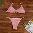 thumbnail image 6 of Lopeceal Adjustable Strap Triangle Bikini Thong Sets for Women Tie Back Bathing Suits Sparkle Swimsuit 2 Piece, 6 of 7