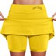 thumbnail image 1 of Falda culotte de talle medio para mujer: cintura elástica, bolsillos laterales, diseño fluido en capas, falda estampada informal para el verano., 1 of 6