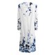 thumbnail image 5 of Moda mujer verano estampado casual cuello pico botón manga larga vacaciones bolsillos vestido Fridja  yut6003, 5 of 5
