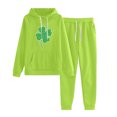thumbnail image 4 of BiZtdJrK Women's 2 Piece Outfits Hooded Sweatsuit 2025 St. Patrick's Day Sweatshirts Jogger Pants Lounge Matching Sweat Sets Irish Shamrock Print Tracksuit Mint Green S, 4 of 6