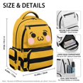 thumbnail image 5 of Chririnla Cute Bee Face Striped Boys School Backpack with Durable Scuff Resistant Book Bag, Breathable 17 Inch School Bookbag for Outdoor Back to School Primary School, 5 of 9
