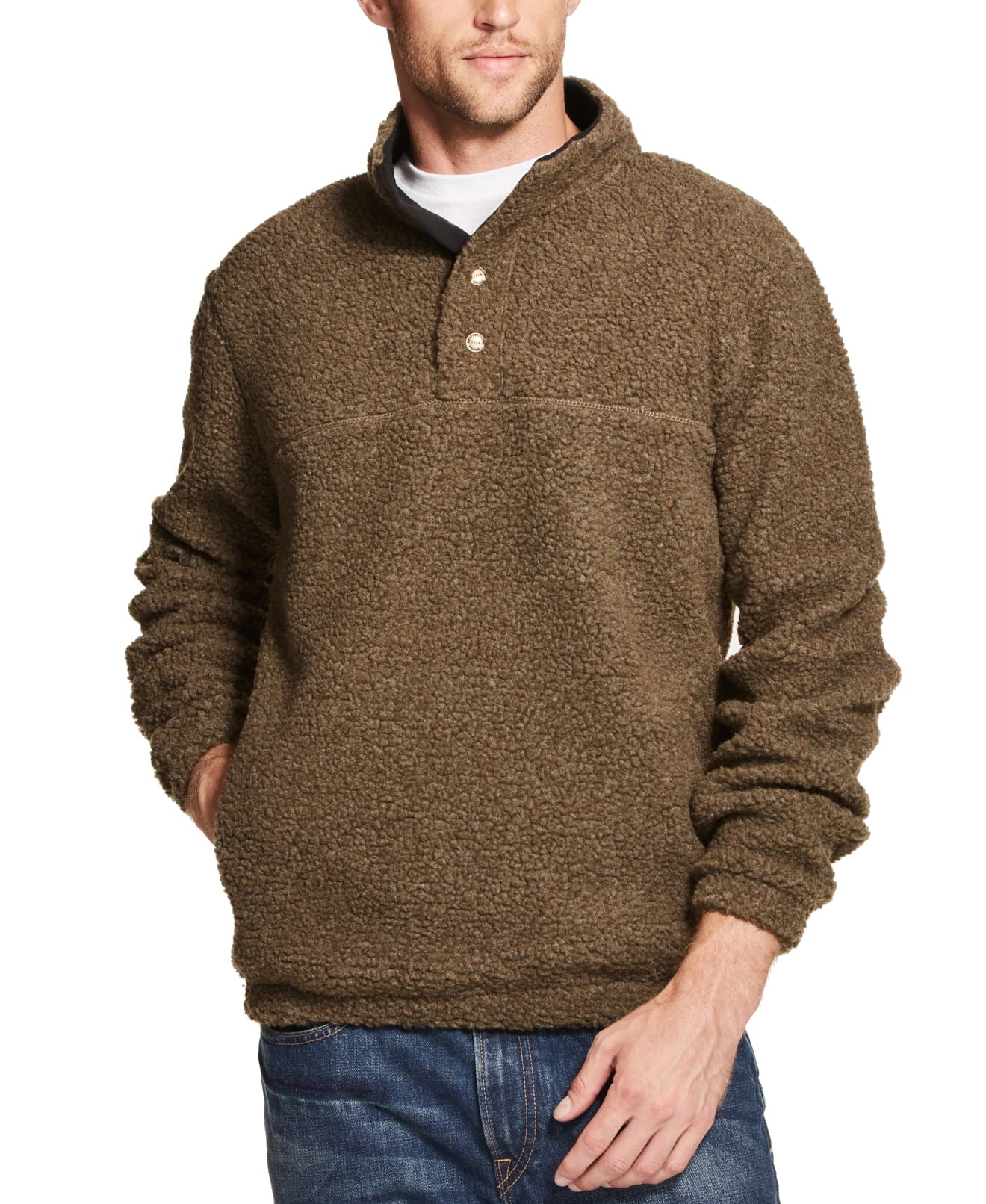 Weatherproof - Mens Sweater Small Sherpa Henley Pullover S - Walmart ...