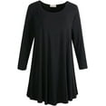 thumbnail image 6 of LARACE 3/4 Sleeve Shirts for Women Plus Size Tunic Dressy Top Loose Fit Flare T-Shirt Black 4X, 6 of 7