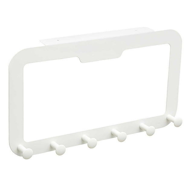 Estante De Almacenamiento Sobre La Puerta Sin Perforaciones Acero Al Carbono Gancho Para Abrigos Sobre La Puerta Blanco Para La Puerta De La Cocina Puerta Del Guardarropa Puerta De La Habitación sonducket HA017984-00