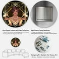 thumbnail image 5 of Designart 'Retro Girl In Golden Art Deco Geometrics I' Modern Circle Metal Wall Art 23x23 - Disc of 23, 5 of 5