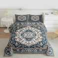 thumbnail image 2 of jejeloiu Vinatge Floral Bedding Comforter Set,Boho Bohemian Theme Twin Comforter Sets,Deepblue Brown Bedding Set For Men Women,Ultra Soft Home Decor Reversible,2pcs, 2 of 8