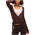 thumbnail image 1 of Wrap Top YOENAESGI Y2k Ballet Pilates para mujer, color marrón, 1 of 4