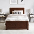 thumbnail image 2 of AFI Berkshire Twin-XL Wood Low Profile Platform Bed with Matching Footboard, Walnut, 2 of 9